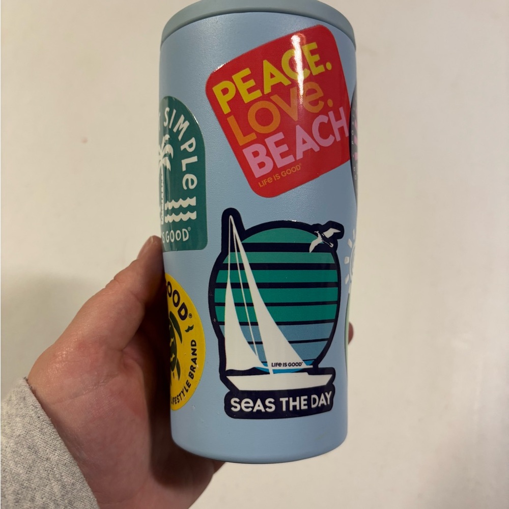 Life is Good Blue Insulated Can Koozie